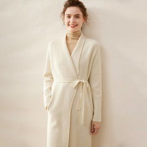 Light Luxury - Women's Long Cashmere Knitted Cardigan